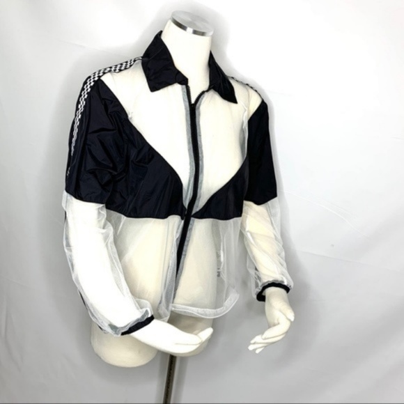 Mesh Windbreaker with Racing Stripe - Picture 2 of 7